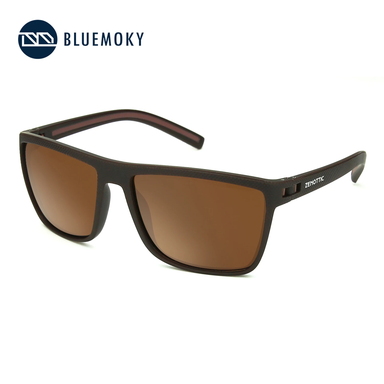 Мужские солнцезащитные очки BLUEMOKY, высокое качество,, поляризационные, Ретро стиль, TR90, большие, квадратные, негабаритные, солнцезащитные очки, большие, крутые, UV400, BT6204 - Цвет линз: BROWN