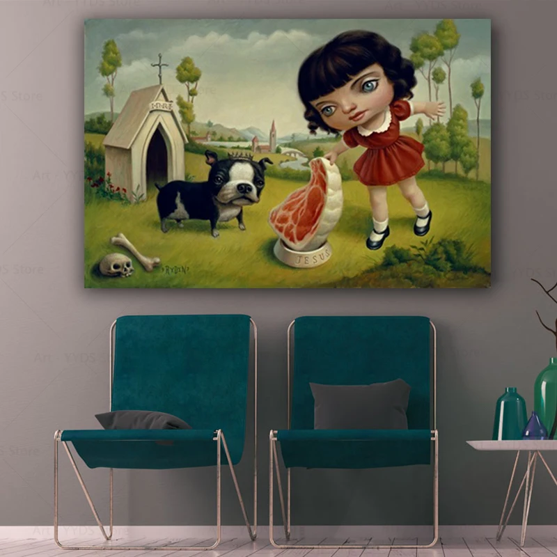 Картина с изображением собаки по имени Иисуса Марка ридена HD на холсте для