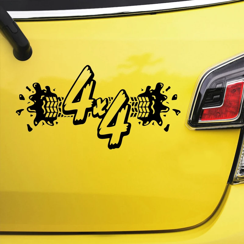 наклейки на авто 4x4 Внедорожник наклейка черная виниловая водостойкая