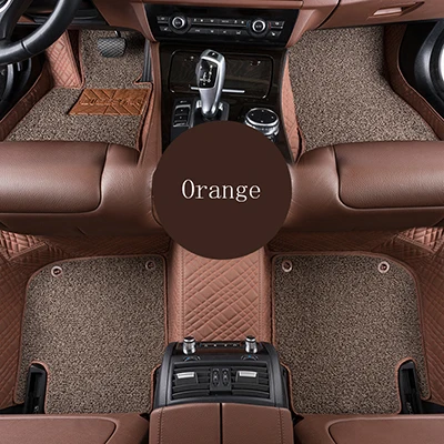 WLMWL автомобильные коврики для Audi, все модели a3, 8 в, a4, b6, b9, b8, c7, q5, a5, a6, c6, q7, q3, автомобильные чехлы для ковров - Название цвета: Orange