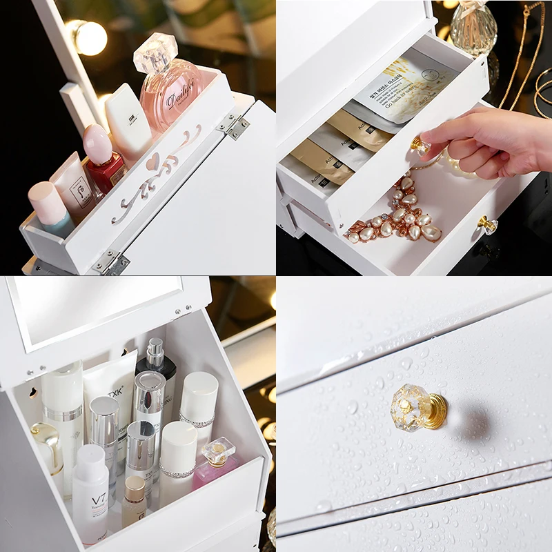 

Large Capacity Wooden Cosmetics Organizer Bathroom Makeup Storage Box Drawer Jewelry Box Beer Snack Sundries Storage Organizer