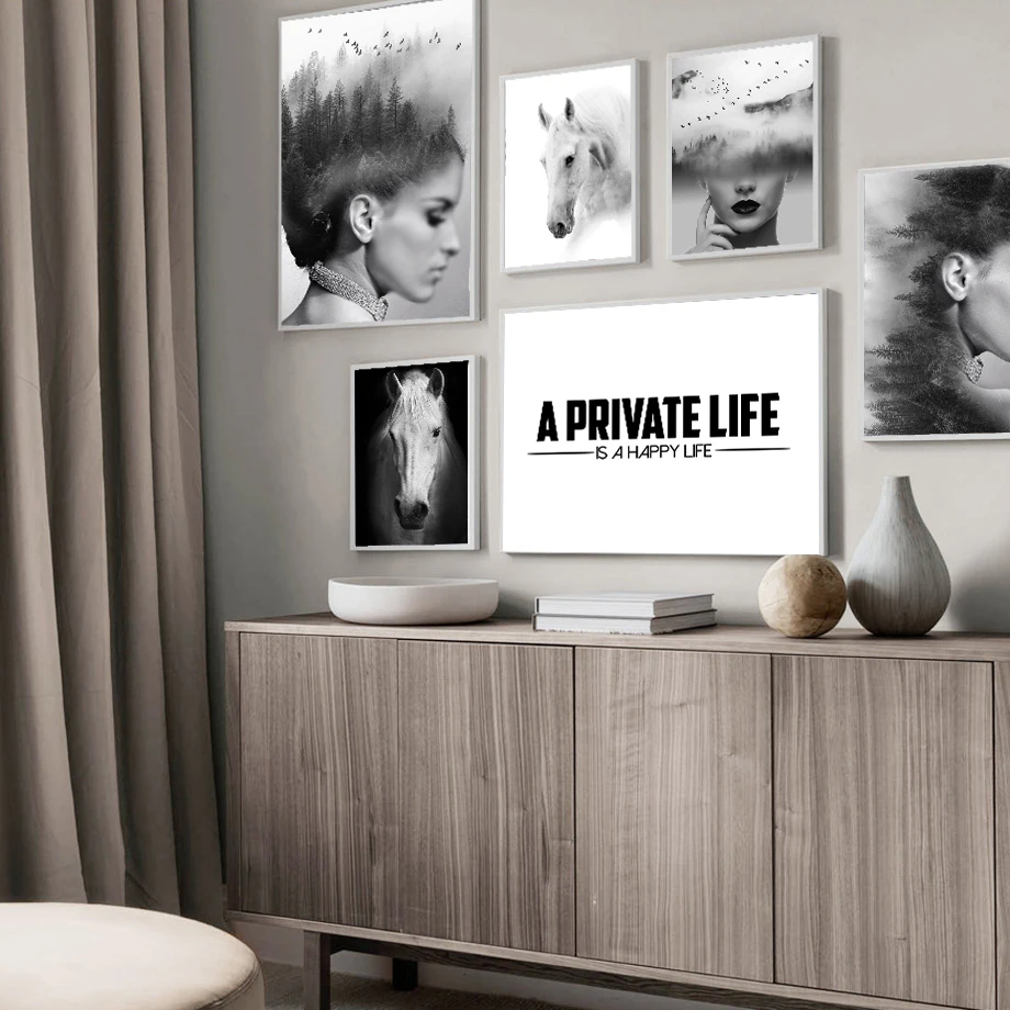 Скандинавские черно белые художественные картины на холсте абстрактные постеры