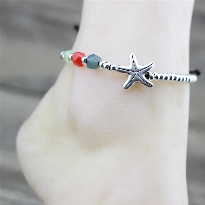 

Anslow Fashion Jewelry Cute Romantic Adjustable Starfish Anklet For Women Barefoot Feet Friendship Handmade DIY Bead LOW0009AA