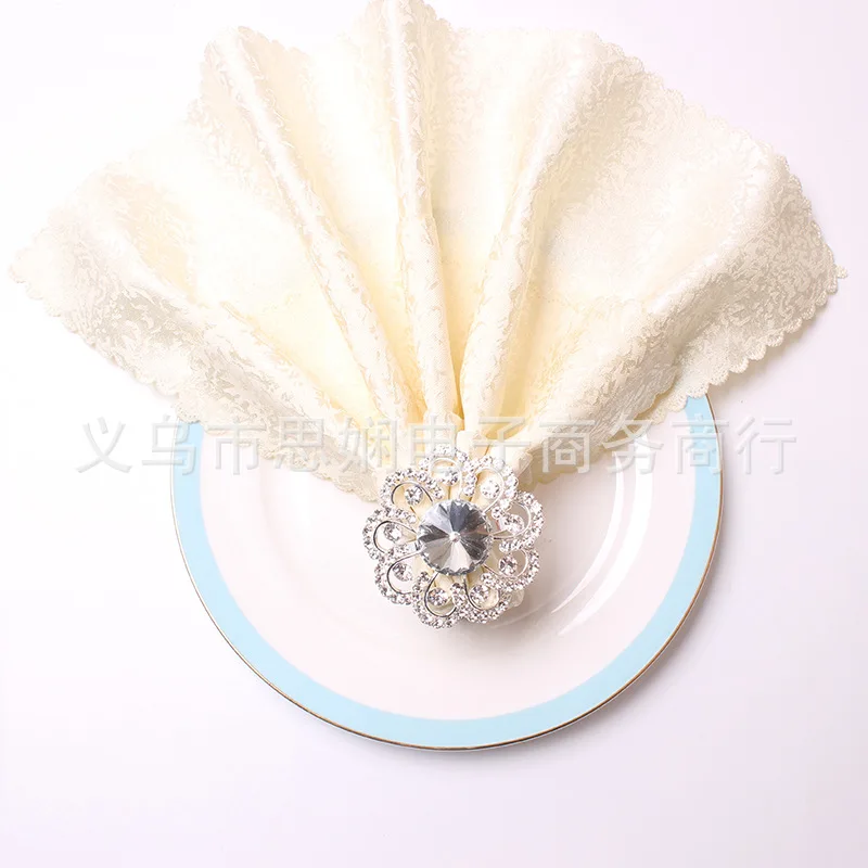 4 шт. кольцо для салфеток с серебряным цветком | Дом и сад