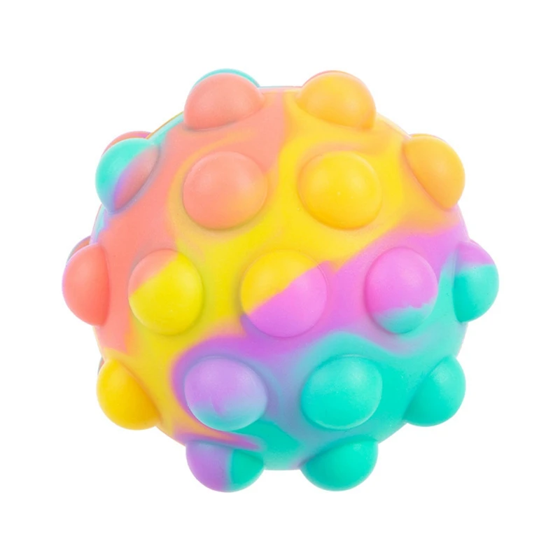 

3D Silicone Fidget Sensory Ball Push It Bubbles Stress Relief Pressure Relieving Toys Round Ball Fingertip Decompression Toy