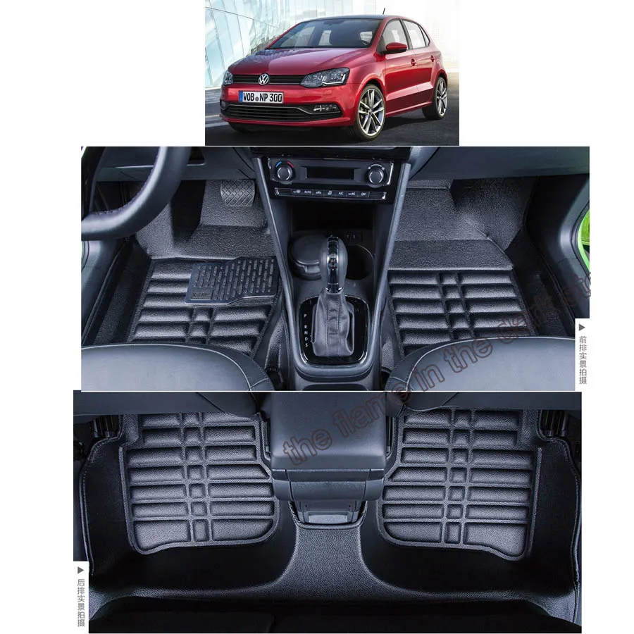 Кожаный Автомобильный напольный коврик lsrtw2017 для Volkswagen polo vw 2009 2017 2016 2015 2014 2013 2012 2011