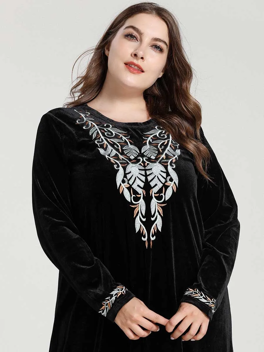 Платье-макси с длинным рукавом и цветочной вышивкой | Тематическая одежда