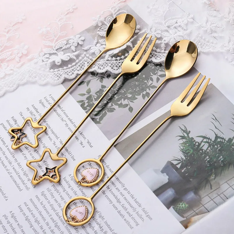 

Кофейная ложка из нержавеющей стали с длинной ручкой, десерт для мороженого, смешивающие ложки, столовая посуда