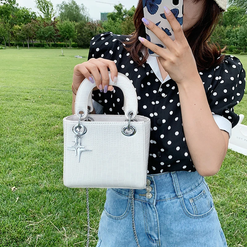 Женский квадратный кошелек тоут с узором под крокодила новинка 2020 женская