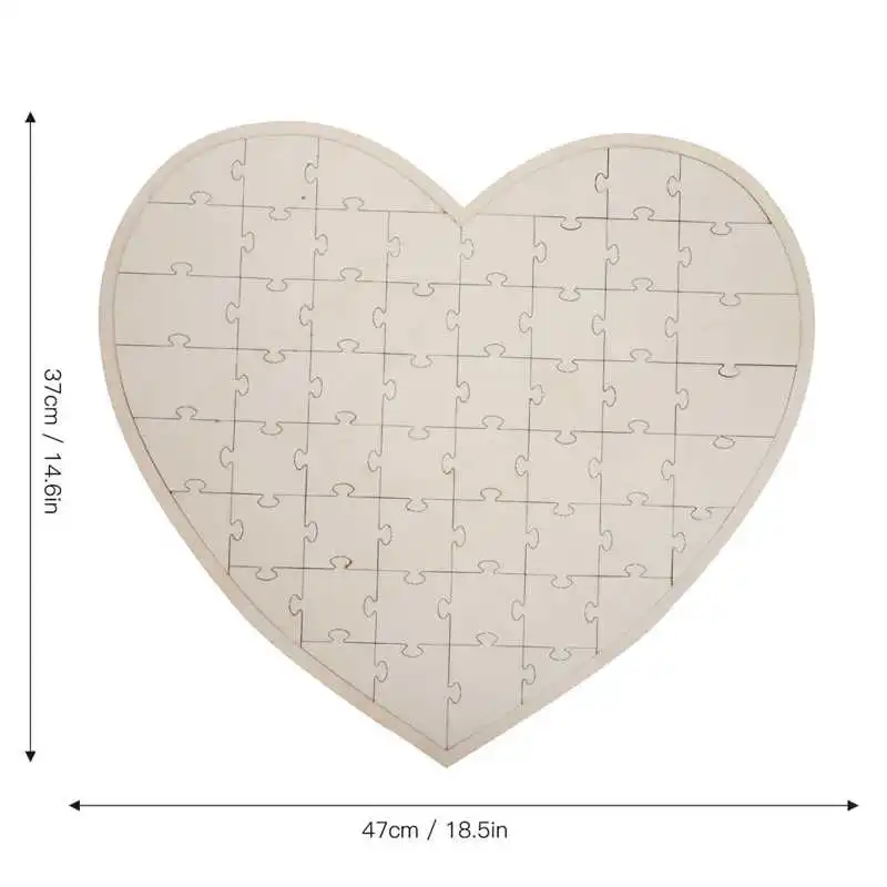 

Guestbook Puzzle Craft Decorations Wooden Heart Puzzle for Color Painting Home Weddings Exhibitions