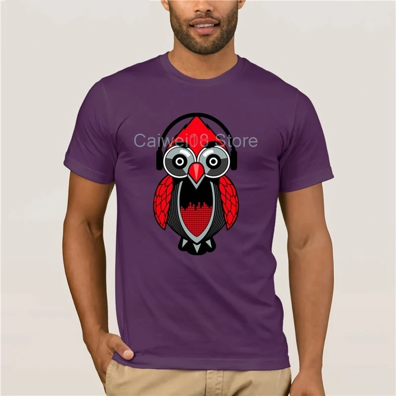 

fashion T-shirt men New Arrivals Music Owl Printed Casual Basic Tops Cool Red Owl Fashion Printed men's T-Shirt Short Sleeve