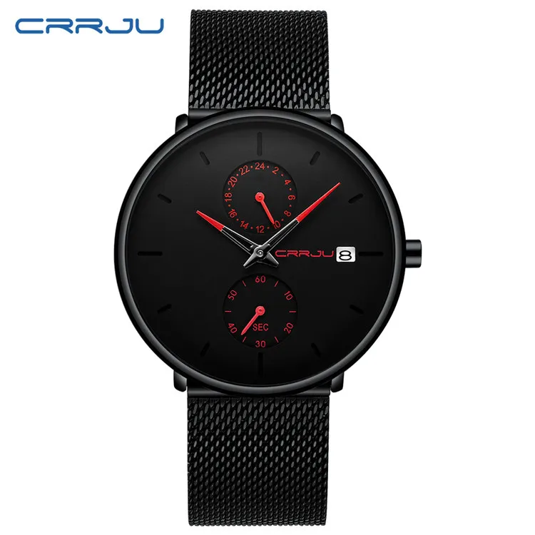Red Pin Crrju/ka jun 2265 новые стильные мужские часы Звездные модные мужские часы простые деловые - Цвет: Red Pin