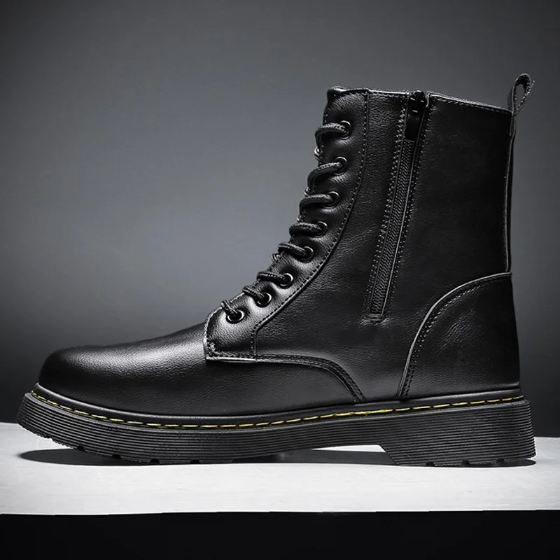 Красивые сапоги мужские популярные высокие ботинки в британском стиле черные
