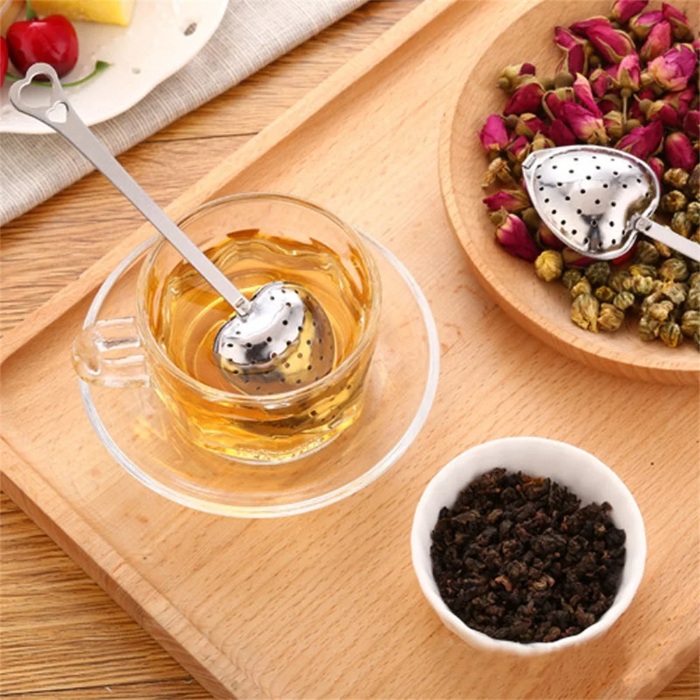 

4PCS Stainless Steel Heart Shape Tea Infuser Long Handle Filter Tea Filter for Loose Tea Bekith Tea Infuser - Set of