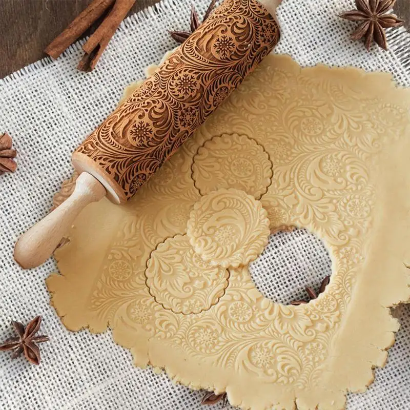 35 см/43 см рождественское тиснение скалка для выпечки тесто печенья торта
