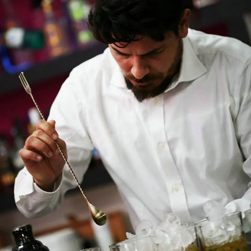 Многоразовая Коктейльная ложка для смешивания с длинной ручкой из нержавеющей