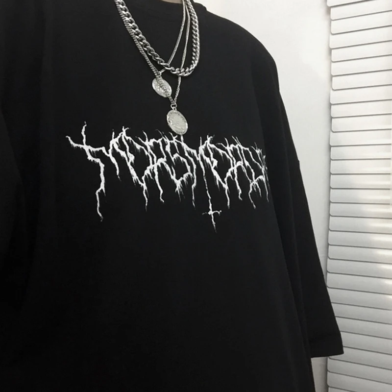 Футболка женская оверсайз в стиле Харадзюку свободная рубашка с коротким