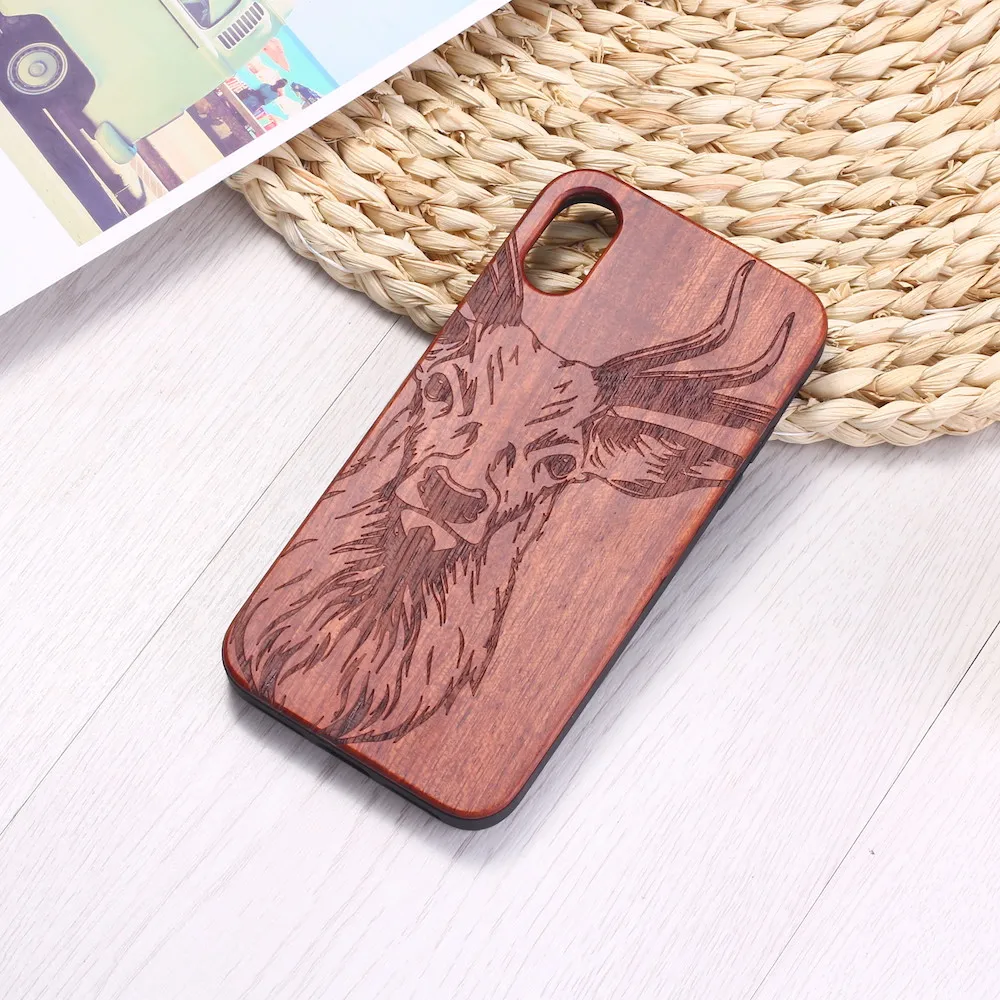 Чехол для Телефона iPhone 6 6S 6Plus 7 7Plus 8 8Plus XR X XS Max 11 Pro Max с гравировкой в виде лося, оленя, лося, дерева
