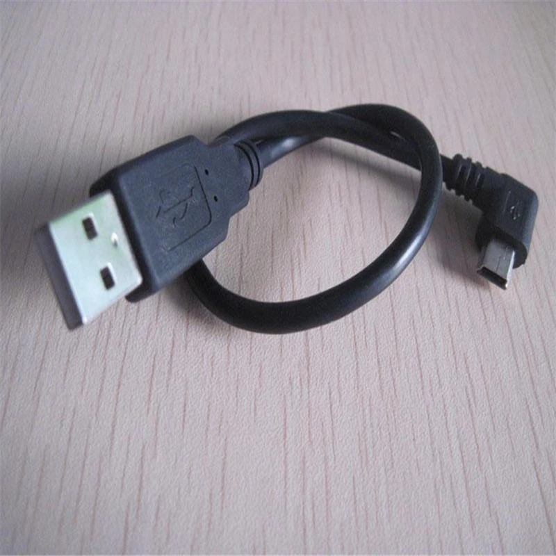 

10pcs/lot Left angle mini USB male to a male USB data and charging cable cord 25cm
