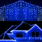 Рождественская гирлянда светодиодный светодиодная гирлянда-занавес в виде сосулек, 220 В, свисающая на 0,4-0,6 м, для торгового центра, декоративсветильник гирлянда для сада и сцены