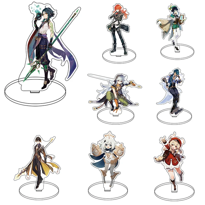 

Anime Genshin Impact Figure Xiao Venti Keqing Zhongli Hutao Stand Model Standing Sign Desk Decoration Christmas Birthday Gifts