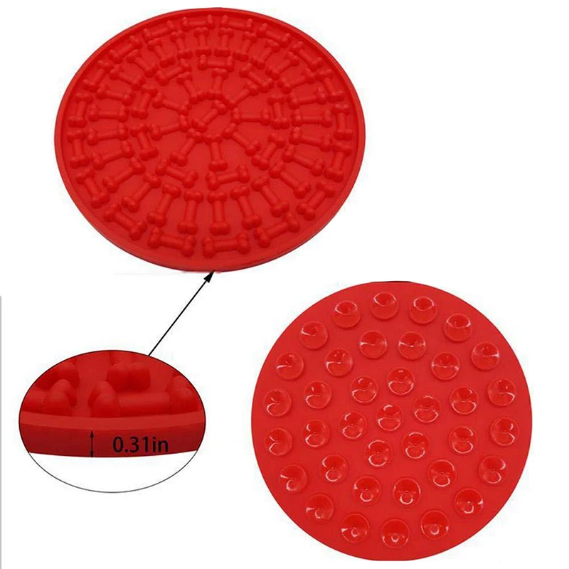 

1PCS Pet Meal Mat Silicone Circular Slow Food Mat Suction Cup Bathroom Wall Bath Mat Pet Supplies