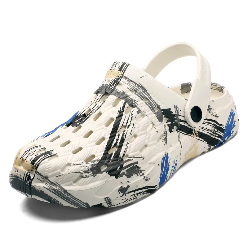 

Sandals and slippers 2021 summer new large size hole shoes men's non-slip soft-soled beach shoes men's tide Baotou sandals men