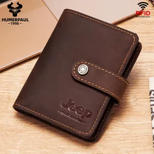 crazy horse leather card holder men luxury brand rfid slim mini wallet small money bag bussiness male multifunction storage bag free global shipping