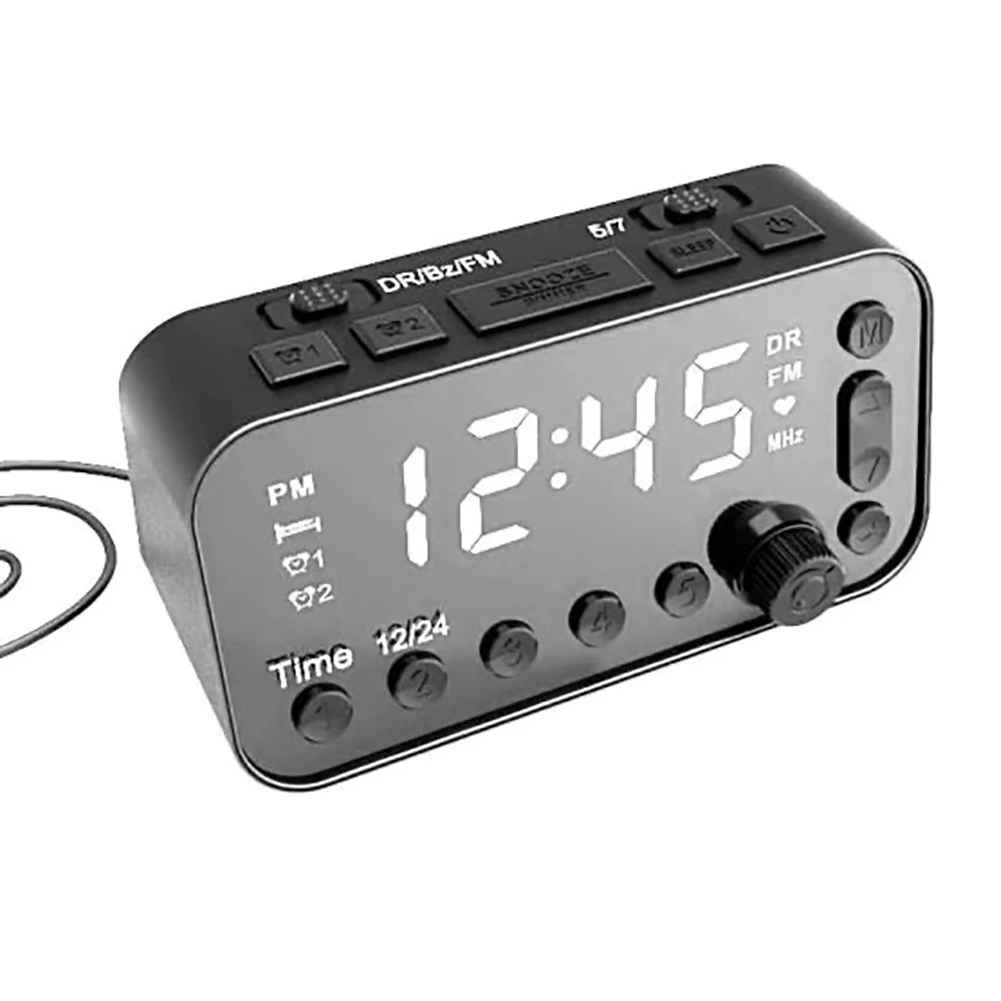 Цифровой будильник с двумя USB портами и ЖК дисплеем|Радиоприёмники| |