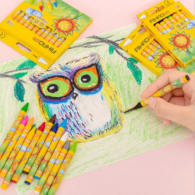 Мелки Необычные Мультяшные 8/12/24 цветов для рисования нетоксичные масляные