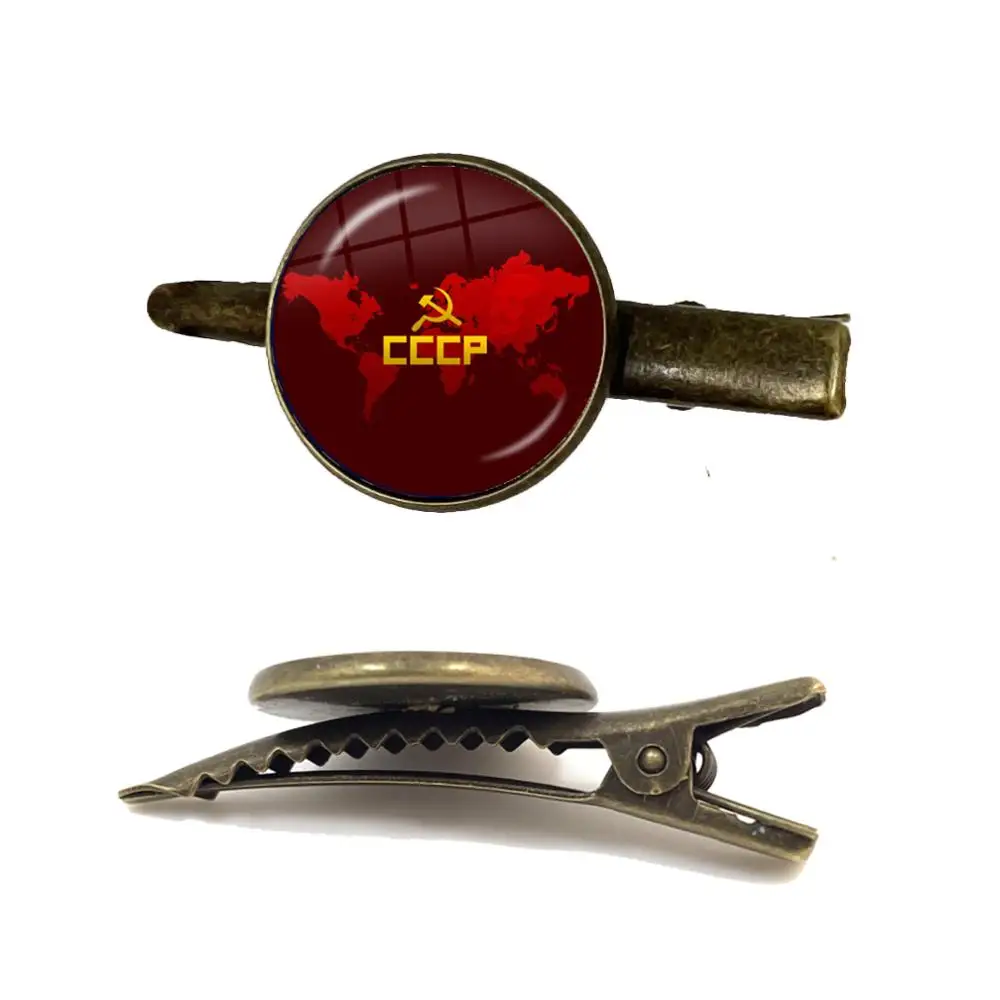 CCCP советский армейский красный галстук с изображением звезд зажим стеклянный