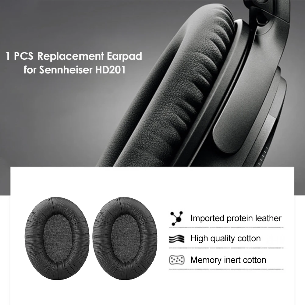 

1 Pair Headphones Ear Pads Replacement Cushion Wireless Wired Headphone Accessories for Sennheiser HD201 HD180 HD201S
