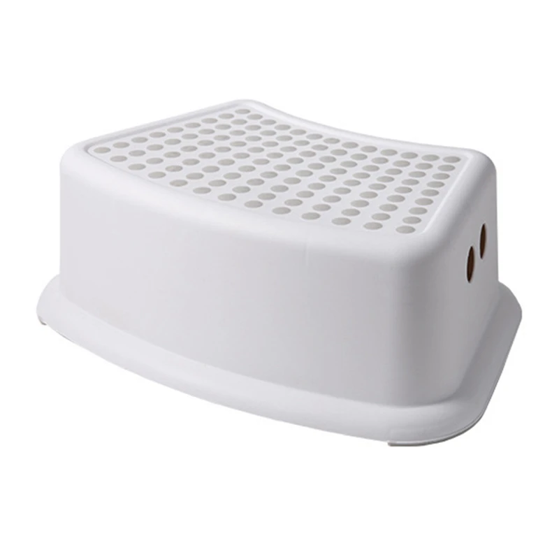 Gray 2Pcs Bench Plastic Stool Bathroom Feeding Hand Washing Bath Stepping Piano Pad Footstool Short Baby Non-Slip Children Small Plat - Цвет: Gray