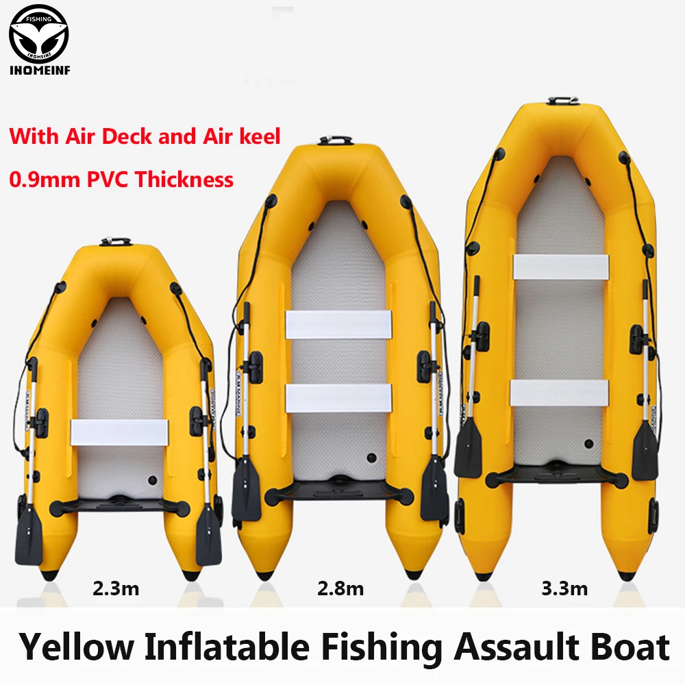 2-4 Person Inflatable  Thickened Assault Boat Fishing Boat Anti-collision Laminated Kayak Water Sports Drifting Rowing Dinghy