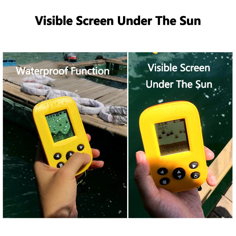 Водонепроницаемый беспроводной гидролокатор глубины 80 м рыболокатор с