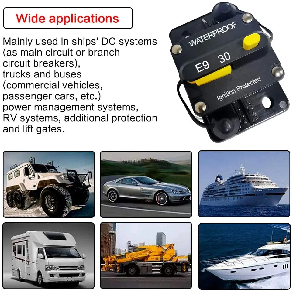 Выключатель с ручным сбросом 12-48 В 30-3/8 А