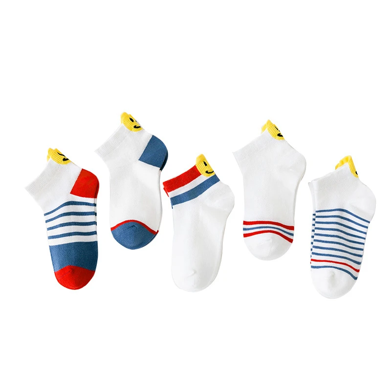 

5 Pair Baby Socks Neonatal Summer Mesh Cotton Polka dots plain letter printed Kids Girls Boys Children Socks For 1-11 Year