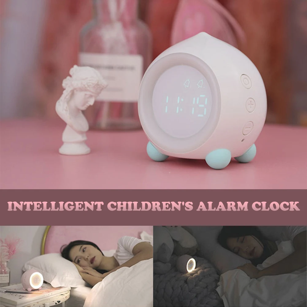 

Alarm Clock Night Light Smart Applet Children's Alarm Clock Cartoon LED Colorful Wake-Up Light Illuminated Wake Up Alarm Clock