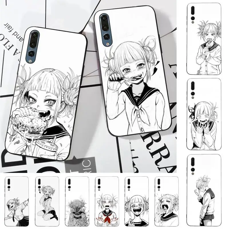 

Anime Himiko Toga Black and White Phone Case for Huawei P30 40 20 10 8 9 lite pro plus Psmart2019