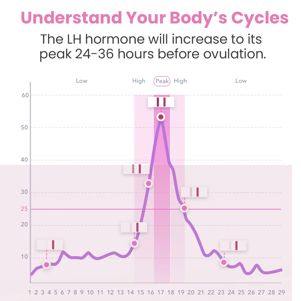 Тестер на овуляцию чувствительный к фемометру 20 + 5 шт./набор LH OPK предсказатель