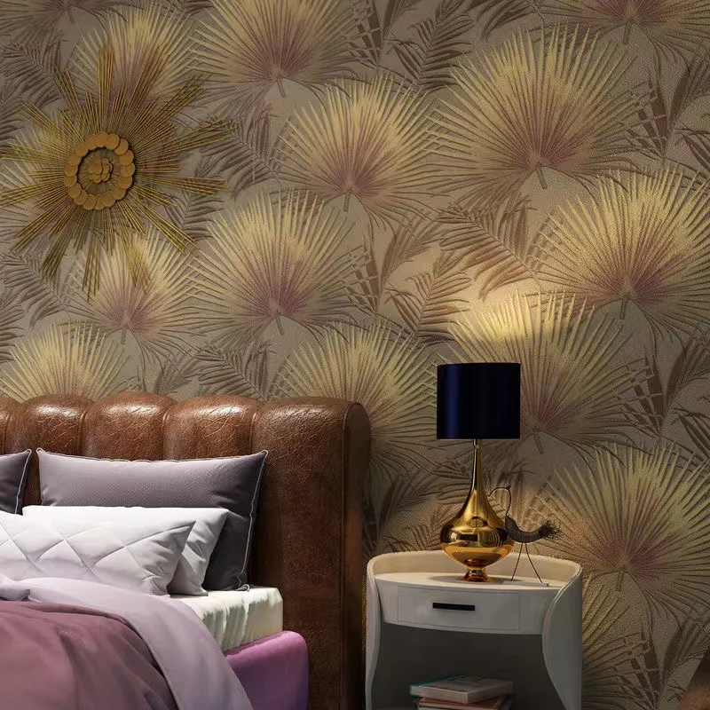 

Luxury Wallpaper Retro Tropical Rainforest Green Palm Leaf Mural Dining Room Living Room Bedroom Art Wallpaper Poster