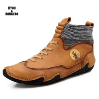 mens high top fashion leather boots trend hot sale comfortable man casual shoes outdoor non slip breathable men shoes 47481213