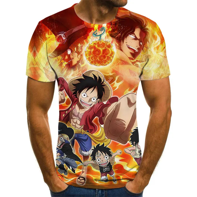 

2021 Summer Hot Sale Cartoon Anime Dragon Men's and Women's T-shirt 3D Street Harajuku Super Short Sleeve T-shirt Teen Tee