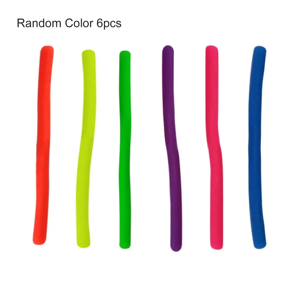 

6 Pcs Decompression Artifact Release Pull Rope Noodle Rope Random Color Gorgeous Color Random Weaving Rope