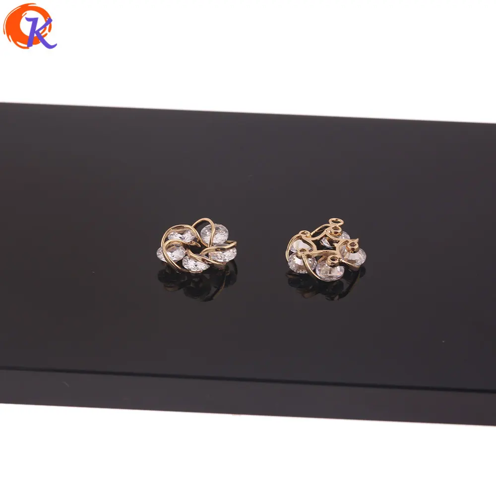 

Cordial Design 10Pcs 14*15MM Jewelry Accessories/Zircon Earrings Part/DIY Making/Genuine Gold Plating/Hand Made/Earring Findings