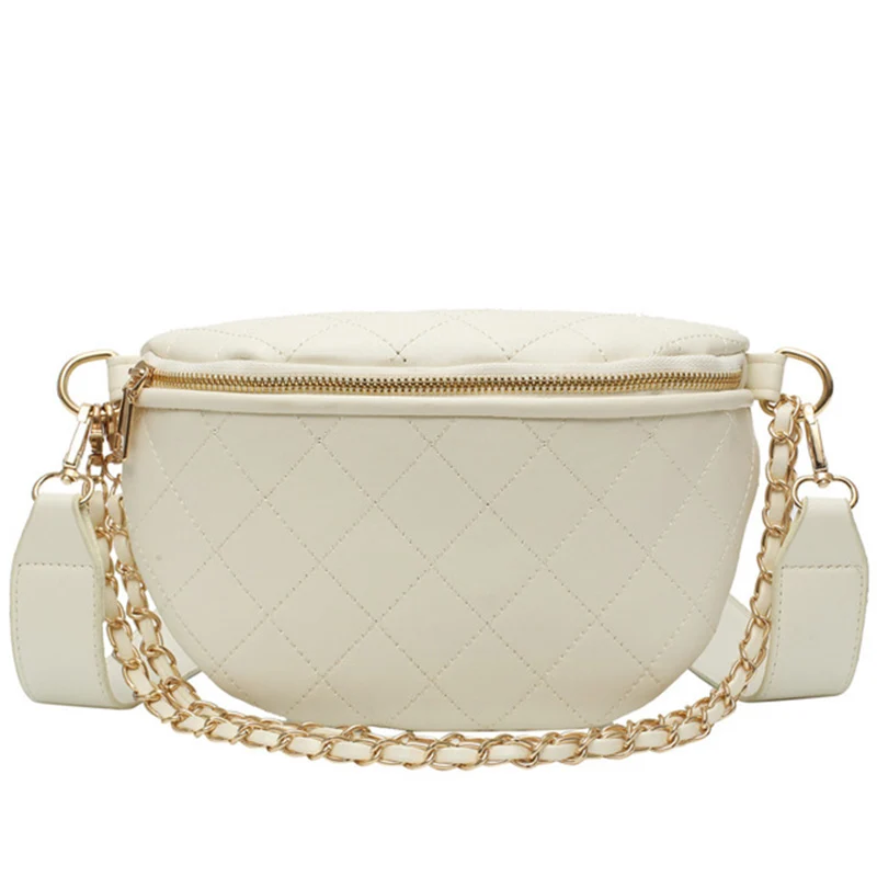 White Waist pack Модная поясная сумка, Женская поясная сумка, поясная сумка, сумки из полиуретана, нагрудная сумка, сумка-банан, Lingge, женская сумка-бум, посылка через плечо - Цвет: White Waist pack