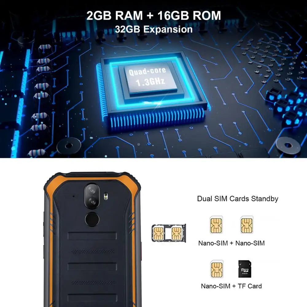 DOOGEE S40 Lite IP68 Android 9 0 прочный телефон четырехъядерный 2 Гб 16 5 дюймов дисплей 4650 мАч 8
