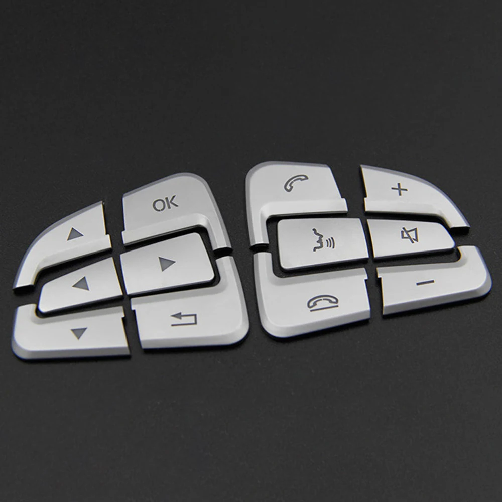 

Silver Button Cover Replacement Accessories 12pcs Steering Wheel Durable
