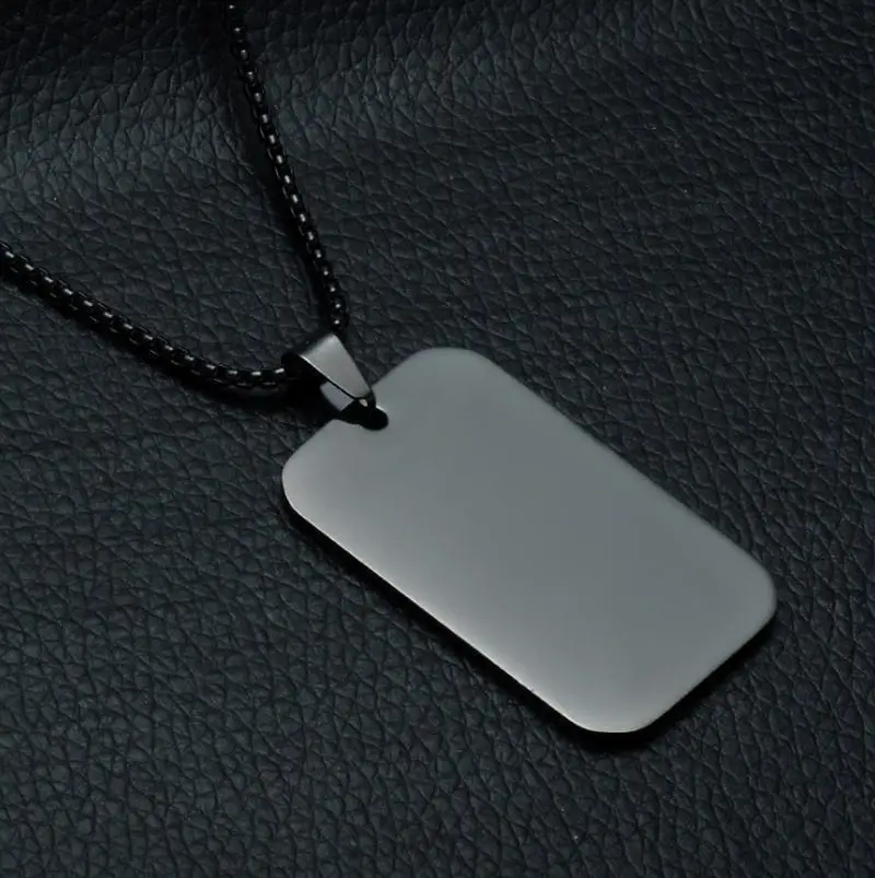 classic simple hot selling stainless steel military brand pendant smooth plate listing dog tag mens retro necklace accessories free global shipping