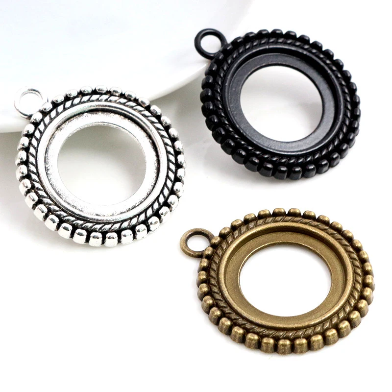 5 шт 20 мм Внутренний размер античный посеребренный черный бронзовый винтажный